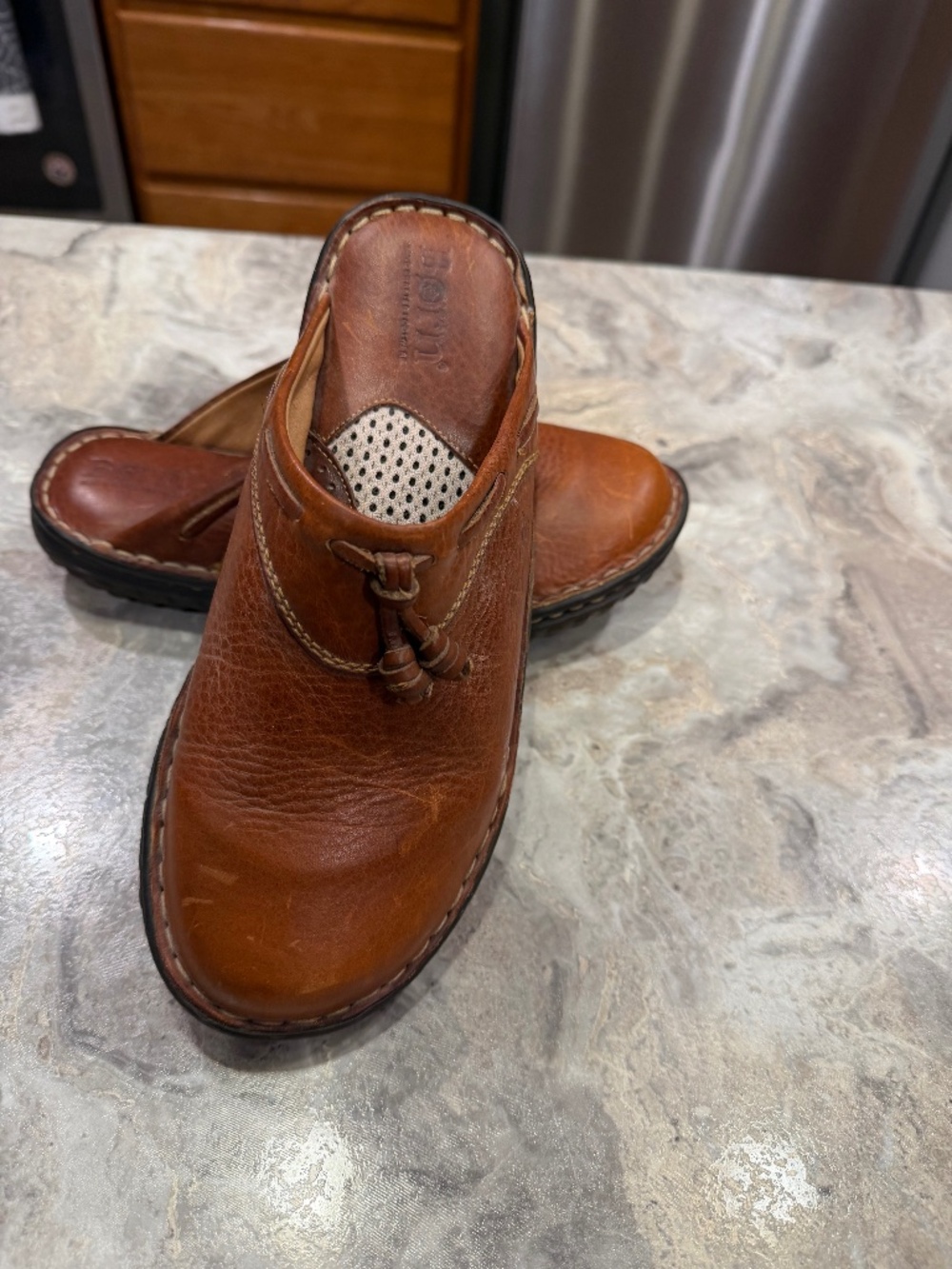 Born mules leather size 6 1/2 number W9541 shoes